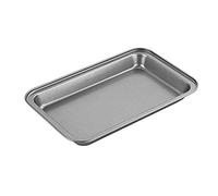 Chef Aid Moule rectangulaire 28,5 x 18 x 3 cm, moule bas en acier au carbone pour brownies et gâteaux, résistant au four jusqu'à 240 °C, gris