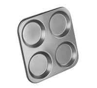 Chef Aid Moule Yorkshire pudding 4 empreintes 23,5 x 23,5 cm, acier au carbone, revetement antiadhesif Goldflon, pour muffins mini quiches, noir