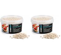 Chef Aid Perles de Cuisson en Céramique Réutilisables avec Boîte de Rangement, Empêchent le Rétrécissement de la Pâte, Idéales pour Quiches, Tartes et Pies, Résistantes à la Chaleur, Environ 500 g