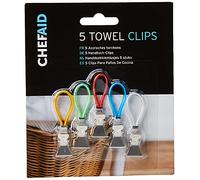 Chef Aid Pinces à Torchon, Pinces Métalliques Idéales pour Accrocher les Torchons Facilement, Ensemble de 5 Pinces de Couleurs Différentes
