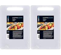 Chef Aid Planche à découper blanche en poly, surface antidérapante multifonction, nettoyage facile et compatible lavevaisselle, avec poignée, 35 x 24 cm, autres couleurs disponibles (Lot de 2)