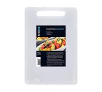 Chef Aid Planche à Découper Plastique Blanche 35 x 24 cm Antidérapante Compatible Lave Vaisselle avec Poignée Planche de Cuisine