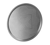 Chef Aid Plaque Pizza Four Perforée 32 cm, Plaque à Pizza Antiadhésive pour Cuisson Homogène, Acier Carbone, Passe Congélateur et Réfrigérateur, Gris