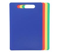 Chef Aid Set de Planches à Découper Multicolores, Surface Antidérapante Polyvalente, Faciles à Nettoyer et Lavables au LaveVaisselle, avec Poignée, Lot de 4, 35cm x 25cm chacune