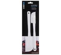 Chef Aid Spatules de Cuisine Lot de 2 Spatules Blanches en Plastique pour Pâtisserie Cuisine Mélange Glaçage Crème Pâte et Préparation Alimentaire 34 cm