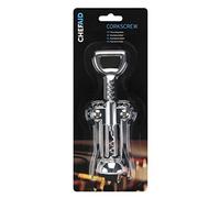Chef Aid Tire Bouchon à Ailettes Chromé avec Décapsuleur Ouvre Bouteille pour Vin Bière Bar Cuisine Dîner Fête Barbecue et Usage Quotidien