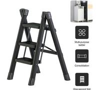 Chef de famille - Escalier pliant à 3 marches / tabouret d'accès - Acier inoxydable - Capacité de charge : 120 kg - Léger et portable - Pour intérieur et extérieur