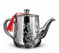 Chef Elements Théière Marocaine en Acier Inoxydable, 1,2 L, Argentée,