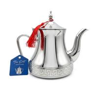 Chef Elements Théière Marocaine en Inox, Style Oriental, Finition Argentée Brillante (design 3, 1.2L)