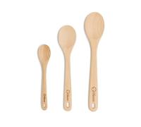 Chef Pomodoro | Cuillère en Bois Cuisine, Ustensiles de Cuisine Bois - (Lot de 3) Cuillère en Bois de hêtre Resistant - Ensemble de Spatule Bois Cuisine avec les dimensions 30,5 cm, 26,3 cm et 20,3 cm