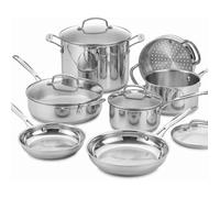 Chef’S Classic Batterie Cuisine Inox 11 Pièces, Casseroles, Poêles, Faitout, Vapeur, Induction, Couvercles Verre