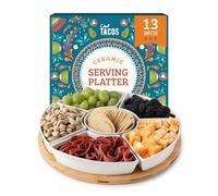 Chef Tacos | Plateau Aperitif en Céramique, Plateau Tournant Compartimenté pour Collation Tacos Lazy Susan - Ensemble Plateau de Service Apero pour Les Entrées et Desserts de fête, Salsa (33 cm)