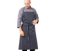 Chef Works A100-NCS Tablier de chef anglais Bleu marineà rayures, noir/blanc