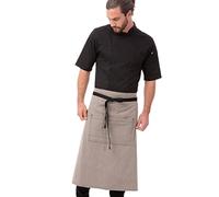 Chef Works Aw051-blk-0 Portland fine à rayures Bistro Tablier, gris