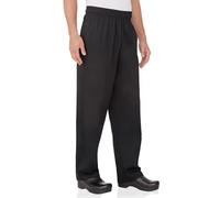 Chef Works Pantalon de cuisine Baggy A026-XL – Polycoton, petit motif à carreaux noirs, XL, 3 poches