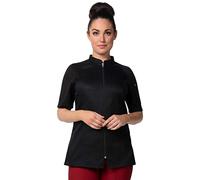 Chef Works Manteau de chef Arcadia pour femme, noir, X-Large