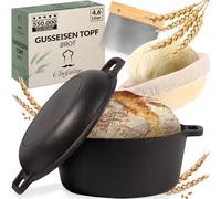Chefarone Poêle en fonte Chefarone - Casserole 2 en 1 - Couvercle inclus - Convient à toutes les sources de chaleur
