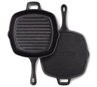 Chefarone Poêle Grill en Fonte Émaillée 25,5 cm Tous Feux | Saisissez des Entrecôtes Légumes Grillés ou Magret de Canard avec une Chaleur Uniforme et Durable