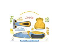 Chefclub Kids - Coffret Couteau de cuisine et économe legumes - Lame Inox à Bout Rond - Éplucheur Bi-directionnel - Ustensiles de cuisine enfant - Kit cuisine enfant - Cadeau fille 7 ans