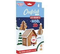Chefclub Kids - Coffret Emporte-Pièces Biscuit De Noël 3D - Dès 4 ans | Cuisine Enfant - Sapin, Chalet, Bonhomme de Neige - Livre de Recettes + Vidéos - Patisserie en Famille - Cadeau enfant 4 Ans