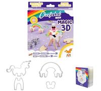 Chefclub Kids - Coffret Emporte-Pièces Licornes & Arc en ciel 3D - Cuisine Enfant - Thème Magique - Livre de Recettes + Vidéos - Biscuit à Assembler - Patisserie Ludique en Famille - Cadeau 4 Ans +