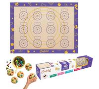 Chefclub Kids - Tapis Cuisson en Silicone Antiadhésif 30x40 cm - Dès 4 Ans | Graphismes pour Macarons, Cookies, Pizzas - Réutilisable, Sans BPA - Lavable au Lave-Vaisselle - Cadeau enfant 4 ans