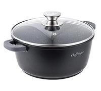 Cheffinger Casserole 4,2 l 20 cm en fonte d'aluminium Noir