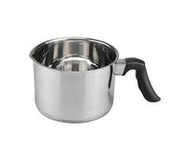Cheffinger Casserole à Lait 12cm Inoxydable avec Bec Verseur et Poignée Isolante Argent