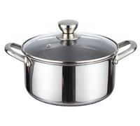 Cheffinger, casserole de 20 cm (3 l) avec revêtement antiadhésif alvéolé et couvercle, argent