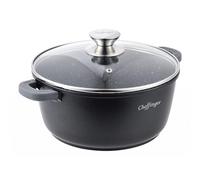 Cheffinger CF-DC32 BLK CF-DC32 BLK Casserole en fonte d'aluminium avec couvercle pour induction Noir Ø 32 cm