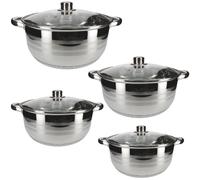 Cheffinger Ensemble de 4 Marmite Inox Gris