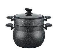Cheffinger - Kitchen & Tableware - Pots - Best Selling Products - Cheffinger CF-COUS8: 8L Marble Coated Steam Cooker Couscous Pot