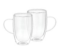 Cheffinger Lot 2 Verres avec Anse 350ml Transparent