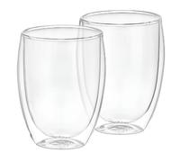 Cheffinger Lot 2 Verres pour Boissons 350ml en Verre Borosilicate Transparent