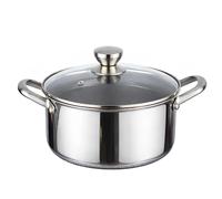Cheffinger Marmite 20cm 3L avec Revêtement Nid d'Abeille Antiadhésif et Couvercle Argent