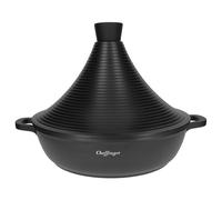Cheffinger Marmite à Tajine 28 cm Revêtu en Marbre avec Poignées Soft-touch Noir