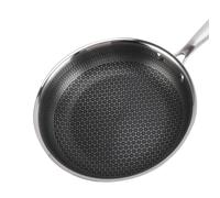 Cheffinger Poêle 28cm avec Revêtement Nid d'Abeille et Poignée Longue Argent