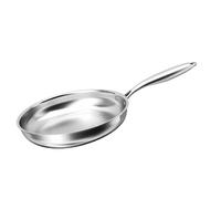 Cheffinger Poêle à Frire 24 cm Compatible Tous Feux Induction en Acier Inoxydable Argent