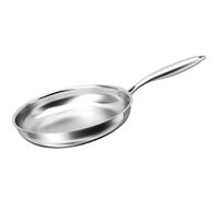Cheffinger Poêle à Frire 28 cm Compatible Tous Feux Induction en Acier Inoxydable Argent