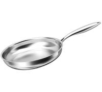 Cheffinger, poêle à frire 28 cm en acier inoxydable, compatible avec tous les types de cuisinières, y compris l'induction, couleur argent