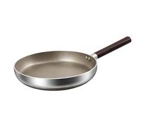 Cheffinger Poêle à Frire Antiadhésive 28cm Induction avec Manche Effet Bois Argent