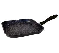 Cheffinger Poêle à Griller Aluminium Fonte Ø28cm Amovible Poignée Poêle Steak Poisson Poêle Rôti Marbre Induction pour Tous Feux