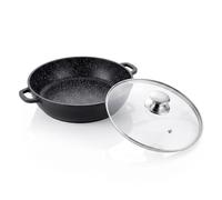 Cheffinger Sauteuse 32 cm noire | Cocotte à induction anti-adhésive | Cocotte avec couvercle en verre | Poêle de service de , noire