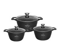 Cheffinger Set de 3 Marmites Aluminium Noir