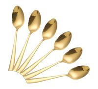 Cheffinger Set de 6 Cuillères à Dessert Format 14.5cm en Acier Inoxydable Dorée