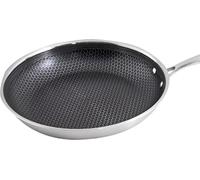 Cheffinger, wok 32 cm avec revêtement antiadhésif alvéolé et long manche, argent