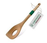 Chefkoch Cuillère à risotto en bois de hêtre durable - Idéal pour mélanger, doux et ergonomique avec anneau antidérapant 31,6 x 6,2 cm