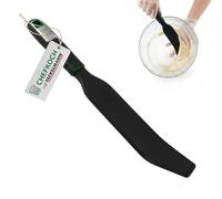 CHEFKOCH Spatule extra longue de qualité supérieure - Rebord arrondi en silicone flexible - Idéal pour les robots de cuisine et les bols mélangeurs, passe au lave-vaisselle, en acier inoxydable et