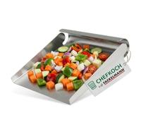Chefkoch Taxi à légumes en acier inoxydable - Aide ménagère pratique pour la cuisine - Spatule de cuisine pour ramasser les légumes coupés - Pelle à légumes lavable au lave-vaisselle