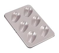 CHEFMADE Moule à gâteau moule Madeleine, Coque elliptique antiadhésive à 6 cavités Madeline ustensiles de cuisson pour la cuisson au four (or Champagne)